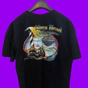 Harley-Davidson Nags Head Black Graphic T-Shirt Size 2XL Made In Nicaragua TEST